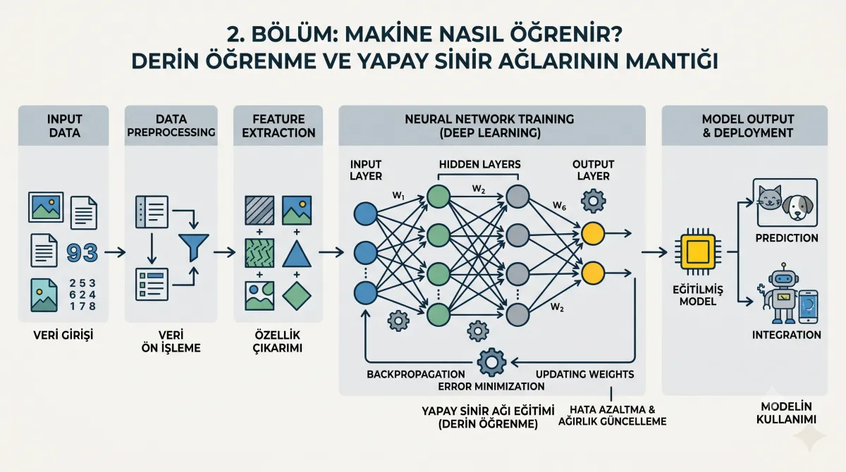2. Bölüm: Makine Nasıl Öğrenir? Derin Öğrenme ve Yapay Sinir Ağlarının Mantığı - Detaylı İnceleme ve İçerik